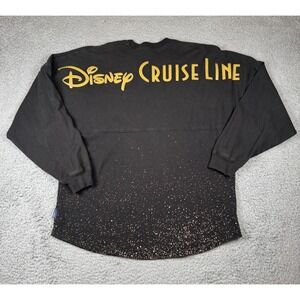 Disney Cruise Line Black Spirit Jersey Size Medium Women's Glitter Splatter